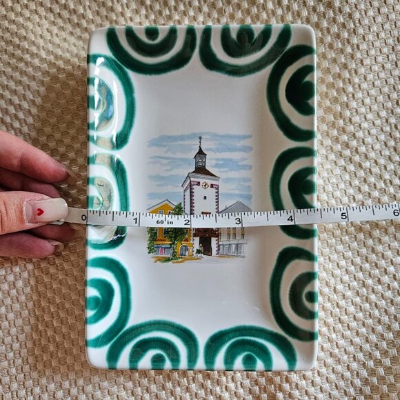 Gmundner Keramik Studio - Exclusiv fur Fa. Lothring Green & White Ceramic‎ Plate - Picture 9 of 10